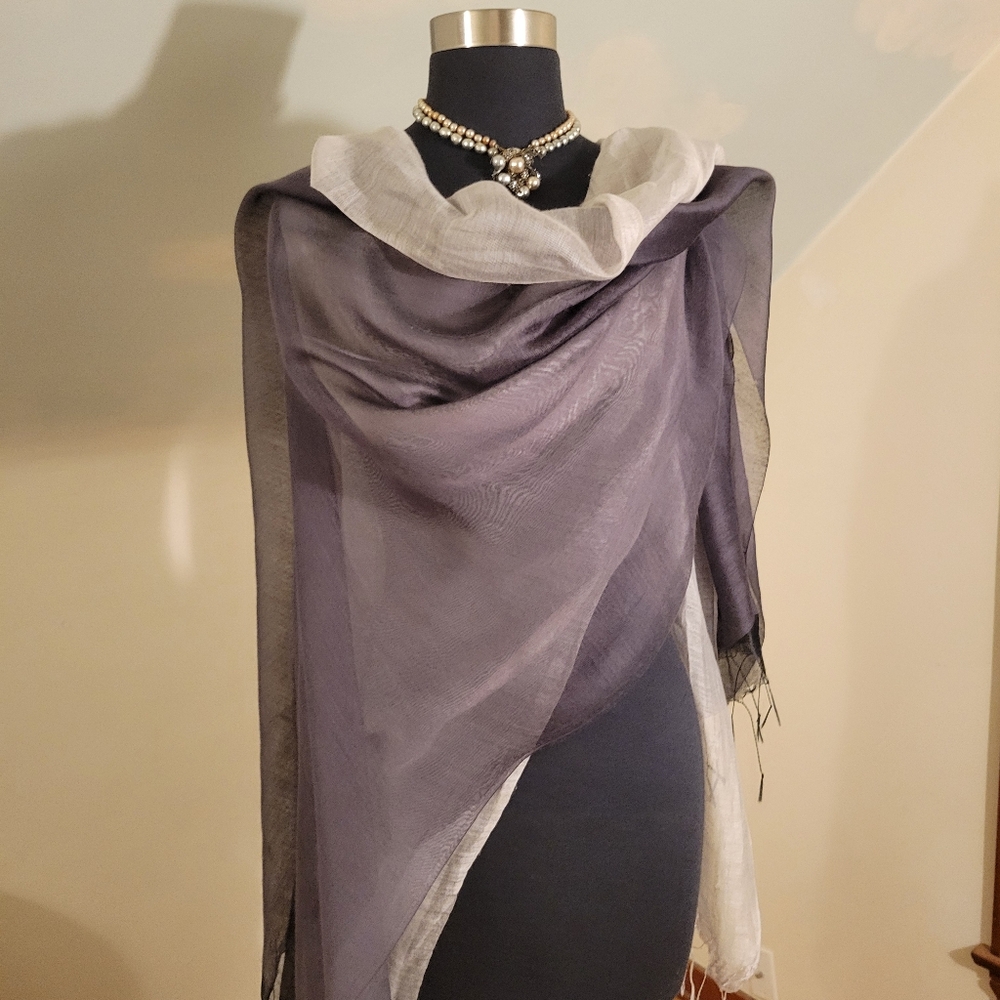 2 Silk Grey Scarfs